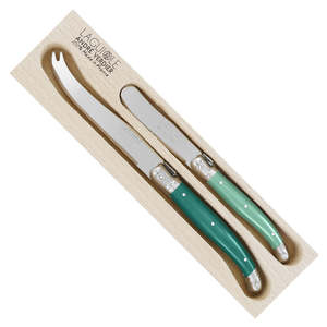 All Knives Accessories: Andre Verdier - 2 Piece Cheese Knife Set - Green Colour