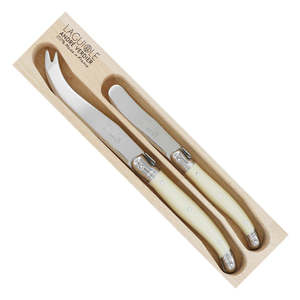 Cutlery: Andre Verdier - 2 Piece Cheese Knife Set - Ivory Colour