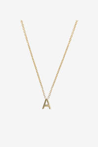 Sarah Sebastian: Sarah & Sebastian Petite Letter Necklace - Yellow Gold