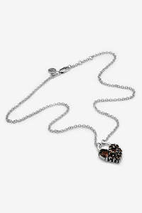 Necklaces: Stolen Girlfriends Club Crooked Heart Necklace - Silver/Cola