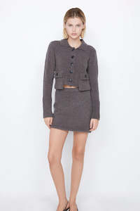 Womens Sale: Bec & Bridge Josie Crop Cardigan - Charcoal
