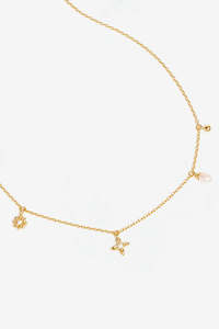 Necklaces: By Charlotte Live In Peace Choker - Gold