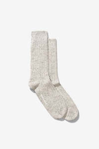 Mens Accessories: Norse Projects Bjarki Neps Wool Sock - Light Grey
