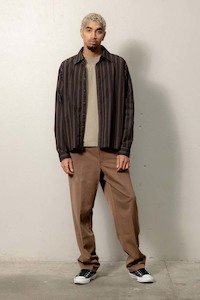 Beach Brains: Beach Brains Oversized Business Shirt - Stripe