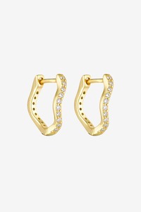 Porter Jewellery Angel Wave Huggies - Gold/Clear
