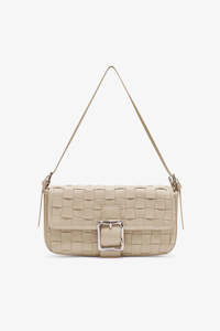 Brie Leon: Brie Leon Lena Woven Baguette Bag - Soft Ecru