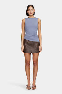 Ownley: Ownley Robbie PU Mini Skirt - Chocolate
