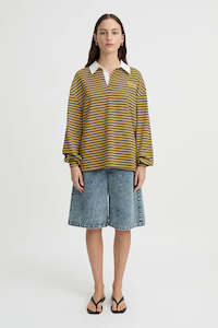 Blanca Ellie Polo Top - Mustard