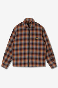 Stan Ray: Stan Ray Zip Shirt - Brown Blue Plaid