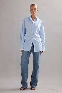 Caitlin Crisp Vienna Shirt - Blue Stripe