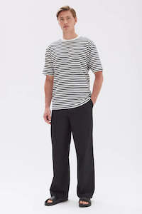 Assembly Harbour Stripe SS Tee - True Navy