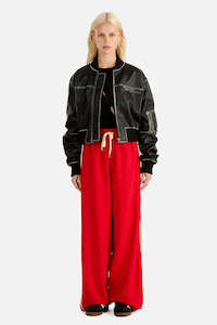 Ena Pelly: Ena Pelly Hadley Worn Leather Jacket - Black