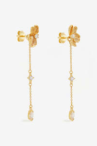 By Charlotte Serene Lotus Chain Earrings - Gold