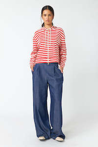 Sylvester Stripey Hoodie - Red White