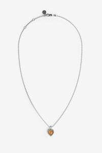 Stolen Girlfriends Club Love Claw Necklace - Silver Orange Citrine