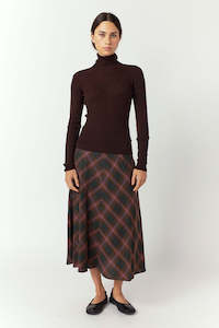 Sale: Sylvester Plaid Skirt - Mocha