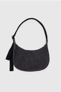 Womens Bags: Baggu Medium Denim Crescent Bag - Washed Black