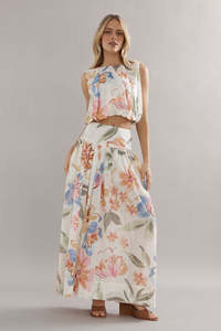 Caitlin Crisp: Caitlin Crisp Capri Skirt - Tea Party Floral