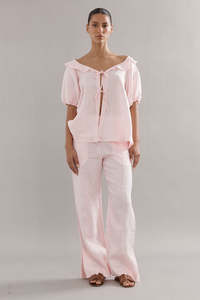 Caitlin Crisp Little Darling Blouse - Pink Linen