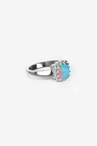 Stolen Girlfriends Club Baby Claw Ring - Silver/Opal