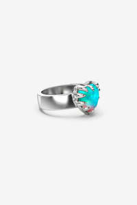Stolen Girlfriends Club Love Claw Ring - Silver/Opal