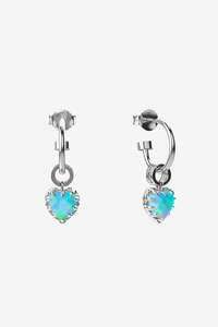 Stolen Girlfriends Club Love Anchor Earrings - Silver/Opal