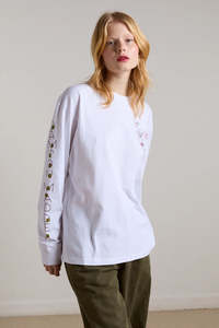 Damson Madder: Damson Madder Olive Hotel LS Tee - White