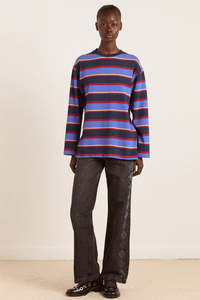 Damson Madder Ali LS Tee - Navy Stripe