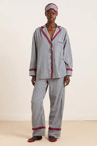 Damson Madder: Damson Madder Antonia PJ Set - Navy Gingham