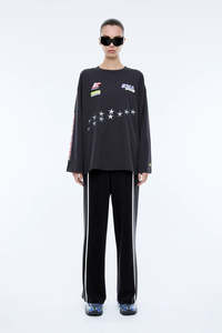 Ena Pelly: Ena Pelly Speedway LS Tee - Charcoal