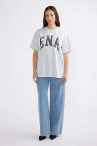 Ena Pelly: Ena Pelly Jessie Oversized Tee - Grey Marle
