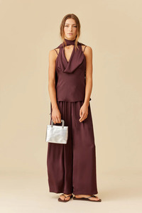 Ruby: Ruby Riley Satin Sash Camisole - Wine