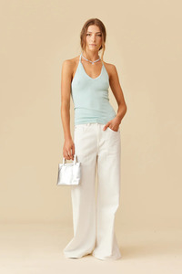 Ruby: Ruby Ramona Halter Tank - Aqua