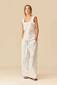 Ruby: Ruby Passionfruit Top - Navy Cream Stripe