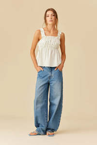 Ruby: Ruby Trulli Top - Butter Blue Stripe