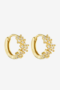 Earrings: Porter Jewellery Galaxy Huggies - Gold/Clear