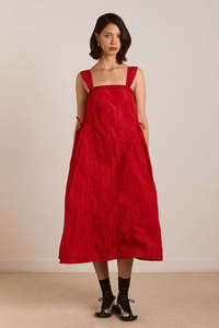Damson Madder: Damson Madder Elina Midi Dress - Red