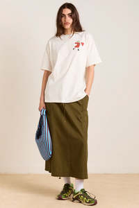 Damson Madder: Damson Madder Apple Peel Tee - Ecru