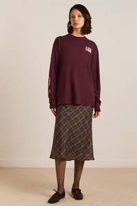 Damson Madder: Damson Madder Paper Cut Gals LS Tee - Fig