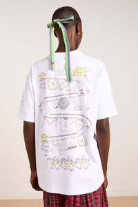 Damson Madder: Damson Madder Sundried Line Tee - White