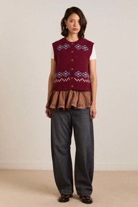 Damson Madder: Damson Madder Sofie Vest - Novelty Intarsia