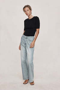 Marle Wide Leg Jean - Faded Blue