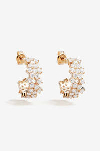 By Charlotte: By Charlotte Crystal Dust Hoops - Gold