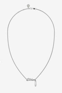 Stolen Girlfriends Club Sentimental Script Necklace - Silver