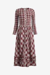 Damson Madder Posey Midi - Blue Fog Check