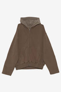 Beach Brains: Beach Brains Bomber Zip Hood - Brown