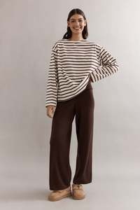 Caitlin Crisp: Caitlin Crisp Marina Boat Neck - Chocolate