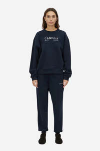 Womens Sweats Hoodies: Camilla and Marc Era Graphic Sweater - Navy