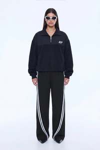 Womens Sweats Hoodies: Ena Pelly Noa 1/4 Zip - Black