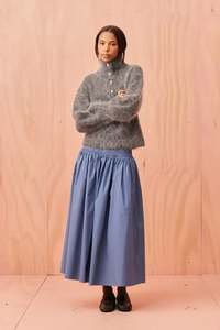 Ruby: Ruby Matilda High Neck Sweater - Grey Marle